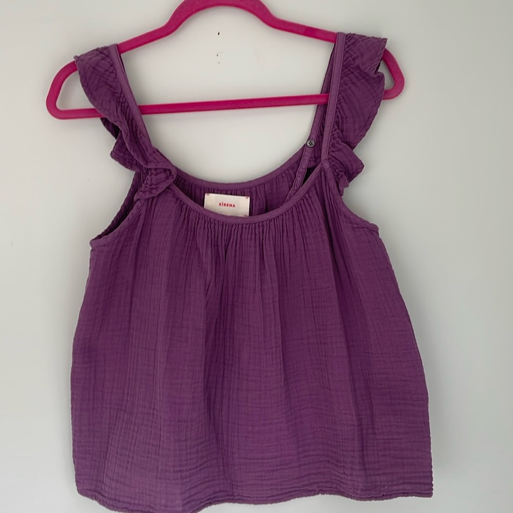 Xirena rue ruffle tank top